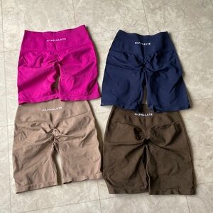 Alphalete Athletic Scrunch Biker Shorts - Hot Pink, Navy, Taupe, Brown